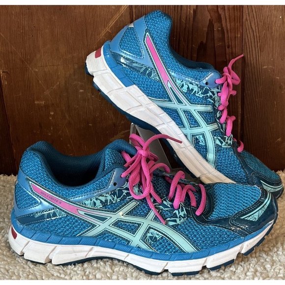 ASICS Gel-Excite 3 Aqua Blue Pink Running Shoes Sneakers T5B9N Women Sz 8.5 - Picture 2 of 6
